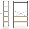 Dressing d'angle modulable double penderie L. 90 / 123 cm DETROIT design industriel