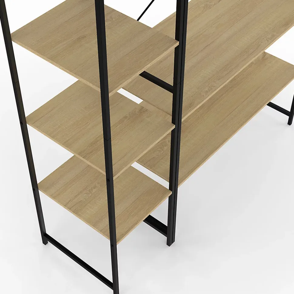 Dressing d'angle modulable double penderie L. 90 / 123 cm DETROIT design industriel