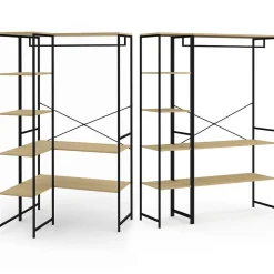 Dressing d'angle modulable double penderie L. 90 / 123 cm DETROIT design industriel