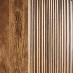 Dressing décor bois de manguier rainuré 2 portes - 90 x 59 x 179.5 cm - Celian