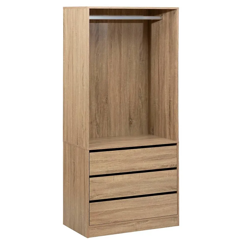 Dressing Dolo 3 tiroirs avec penderie effet bois - Beige- 5five