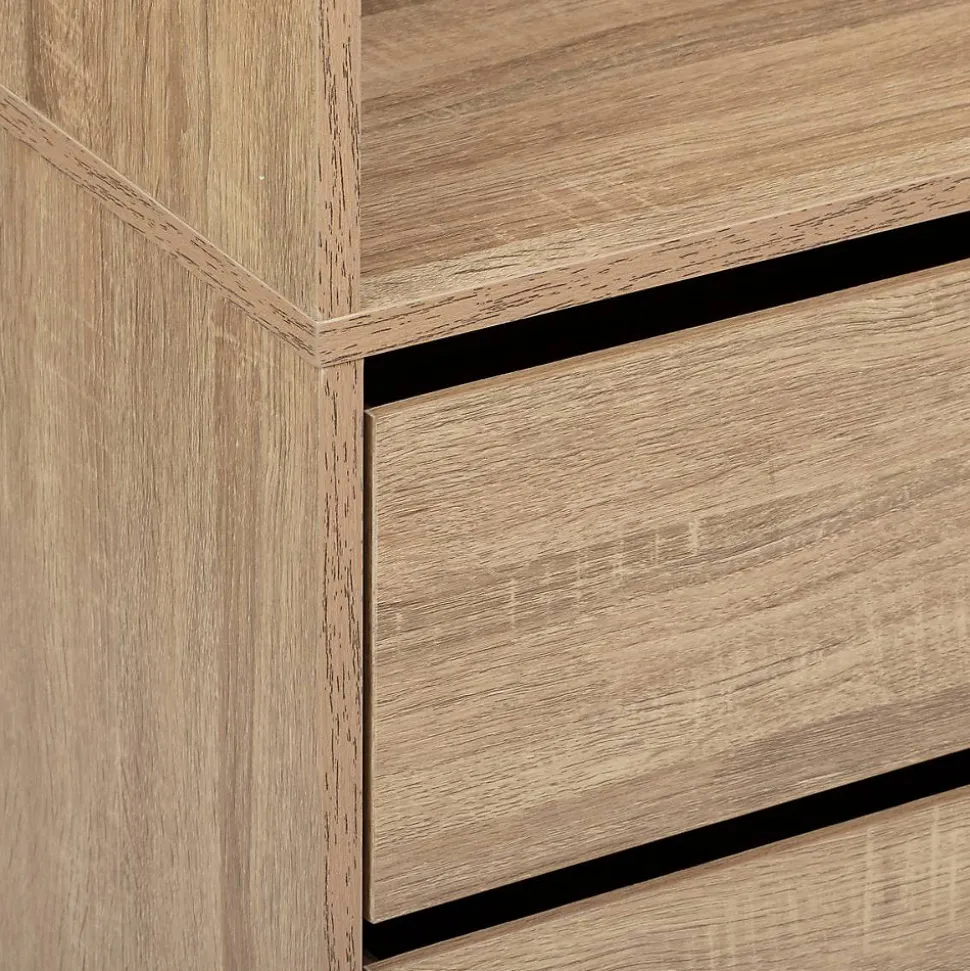 Dressing Dolo 3 tiroirs avec penderie effet bois - Beige- 5five