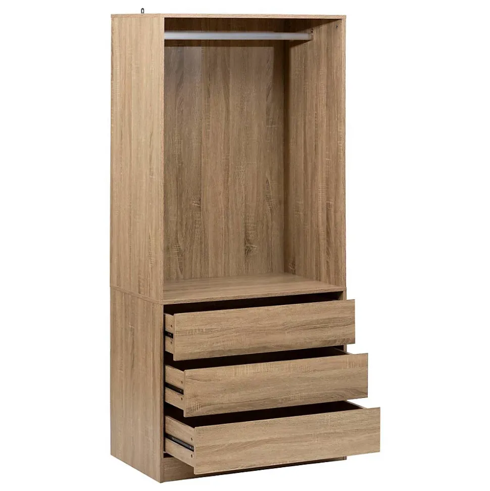 Dressing Dolo 3 tiroirs avec penderie effet bois - Beige- 5five