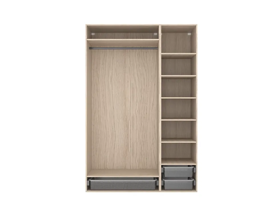 Dressing effet chêne 3 paniers GoodHome Atomia H. 225 x L. 150 x P. 58 cm
