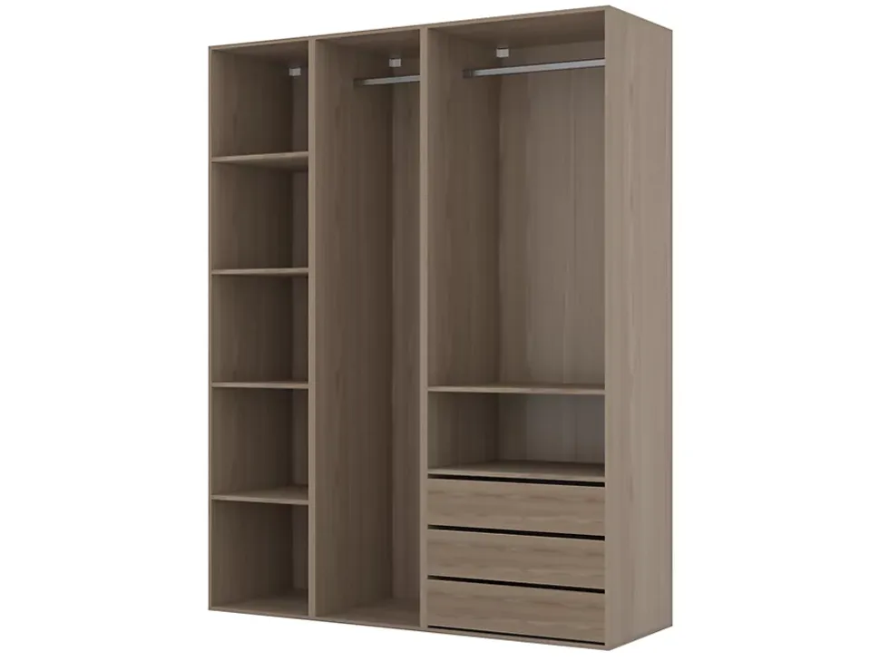 Dressing effet chêne avec penderie GoodHome Atomia H. 225 x L. 50 x P. 58 cm