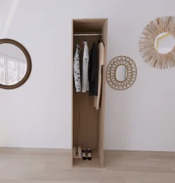 Dressing effet chêne avec penderie GoodHome Atomia H. 225 x L. 50 x P. 58 cm