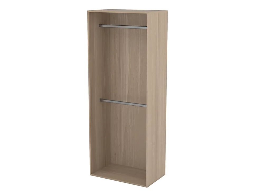 Dressing effet chêne double penderie GoodHome Atomia H. 187,5 x L. 75 x P. 45 cm