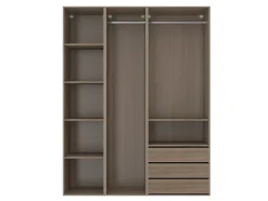 Dressing effet chêne double penderie 3 tiroirs GoodHome Atomia H. 225 x L. 175 x P. 58 cm