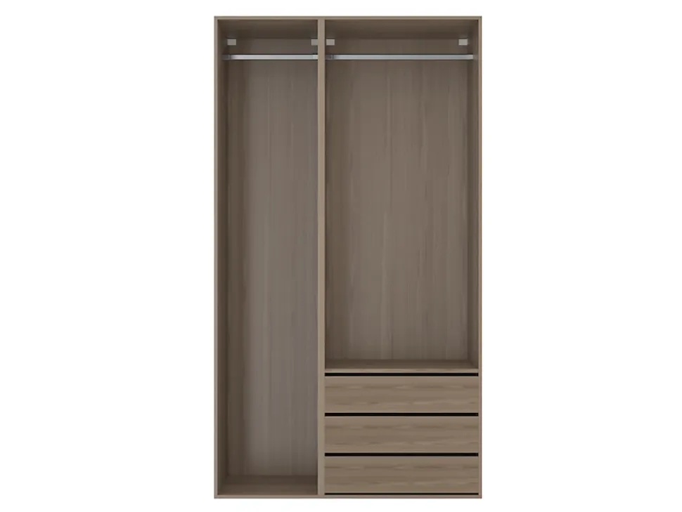 Dressing effet chêne double penderie 3 tiroirs GoodHome Atomia H. 225 x L. 125 x P. 58 cm