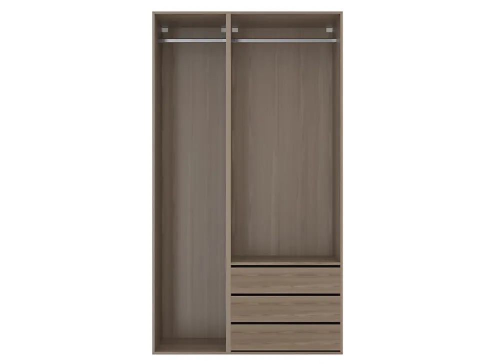 Dressing effet chêne double penderie 3 tiroirs GoodHome Atomia H. 225 x L. 125 x P. 58 cm