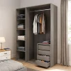 Dressing effet chêne grisé 4 tablettes 4 tiroirs GoodHome Atomia H. 225 x L. 150 x P. 58 cm