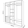 Dressing effet chêne grisé 6 tablettes 4 paniers GoodHome Atomia H. 225 x L. 200 x P. 58 cm