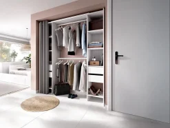 Dressing extensible avec rideau - L110/178 cm - Blanc - LONAZA