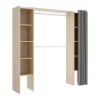 Dressing extensible DORIAN avec rideau - L110/180 cm - Coloris : Chêne et gris