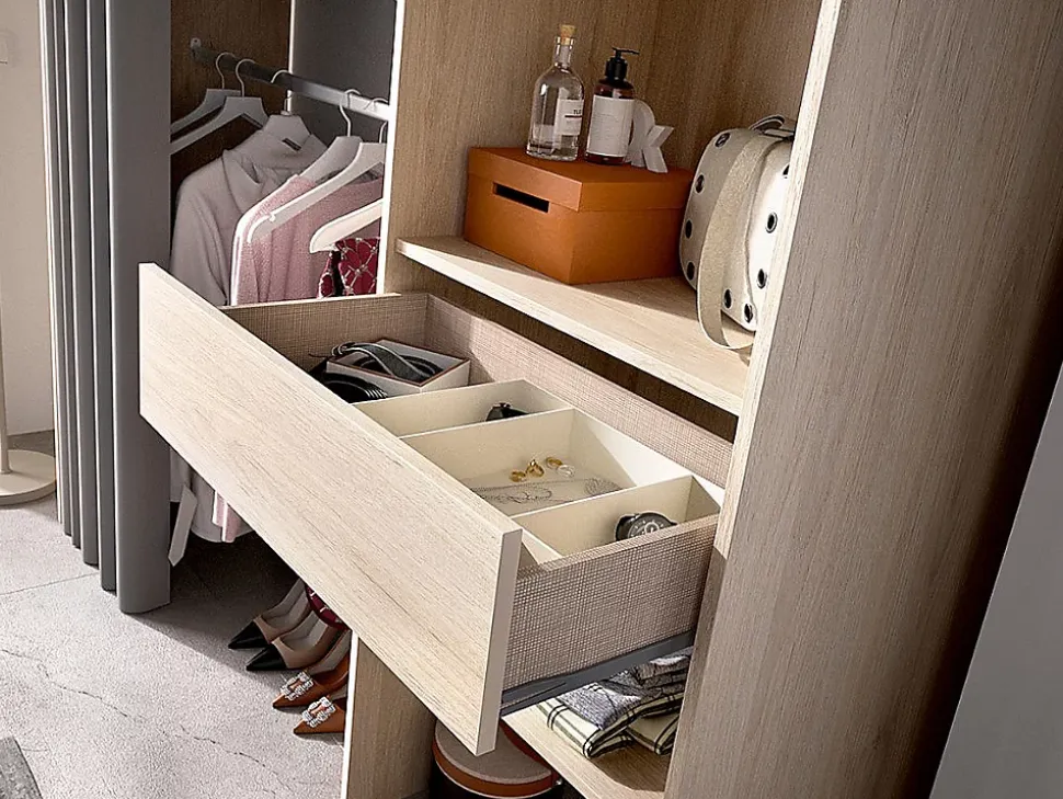 Dressing extensible LAURENT - L.110/160 cm - Coloris : Chêne et gris