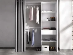 Dressing extensible LAURENT - L.110/160 cm - Coloris : Blanc et gris