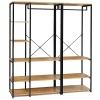 Dressing Modulable XXL Design Industriel, L.150 cm, Noir/Marron