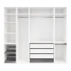 Dressing ouvert avec tiroirs et portes chaussures blanc GoodHome Atomia H. 225 x L. 250 x P. 58 cm