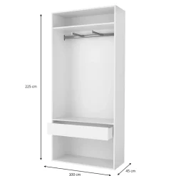 Dressing ouvert blanc GoodHome Atomia H. 225 x L. 100 x P. 45 cm