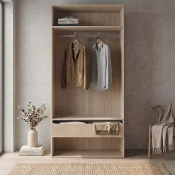 Dressing ouvert décor chêne GoodHome Atomia H. 225 cm x L. 100 cm x P. 45 cm
