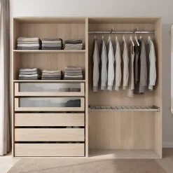 Dressing ouvert effet chêne GoodHome Atomia H. 187,5 x L. 200 x P. 45 cm