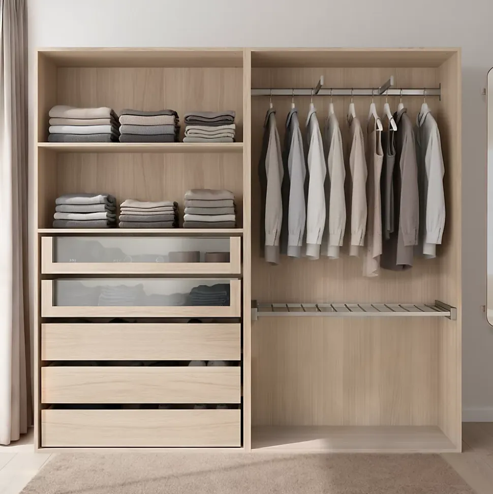 Dressing ouvert effet chêne GoodHome Atomia H. 187,5 x L. 200 x P. 45 cm