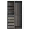 Dressing ouvert effet chêne grisé GoodHome Atomia H. 187 x L. 100 x P. 58 cm