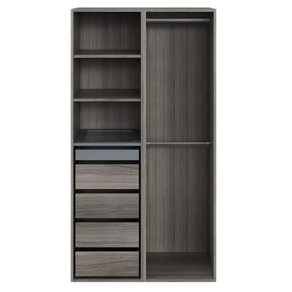 Dressing ouvert effet chêne grisé GoodHome Atomia H. 187 x L. 100 x P. 58 cm