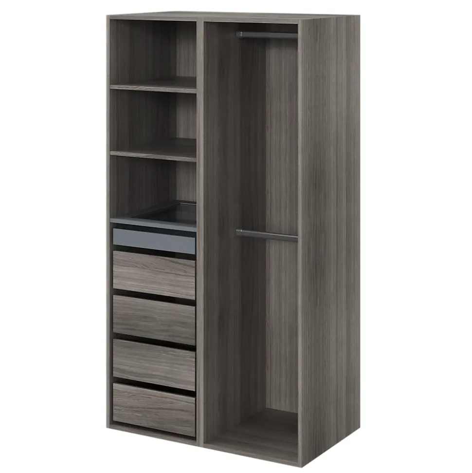 Dressing ouvert effet chêne grisé GoodHome Atomia H. 187 x L. 100 x P. 58 cm