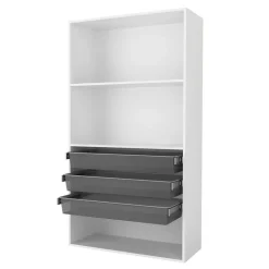 Dressing ouvert tablettes et tiroirs blanc GoodHome Atomia H. 187,5 x L. 100 x P. 45 cm