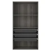 Dressing ouvert tablettes et tiroirs effet chêne grisé GoodHome Atomia H. 187,5 x L. 100 x P. 45 cm