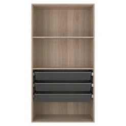 Dressing ouvert tablettes et tiroirs effet chêne GoodHome Atomia H. 187,5 x L. 100 x P. 45 cm