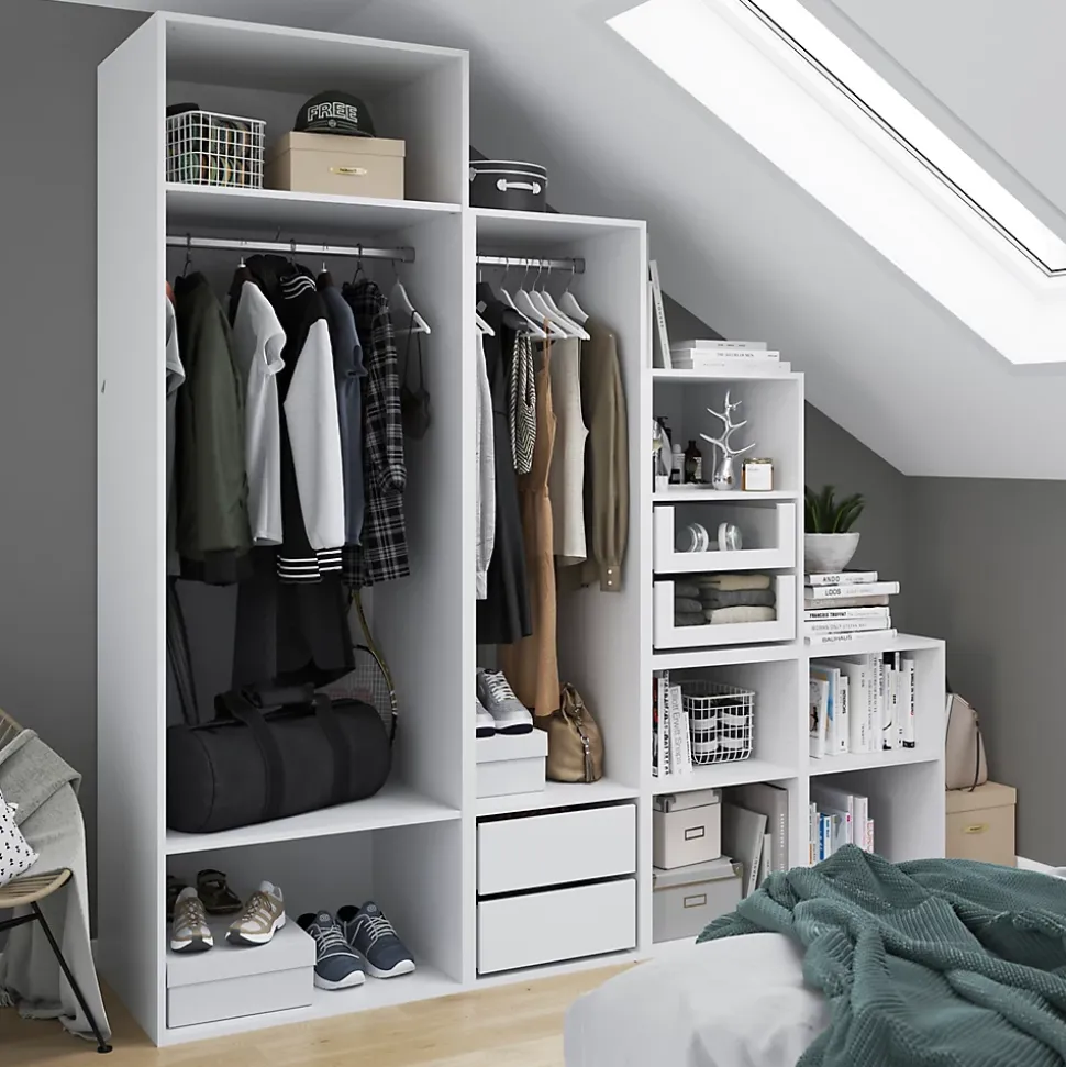 Dressing sous pente et/ou comble blanc GoodHome Atomia H. 225 x L. 225 x P. 58 cm