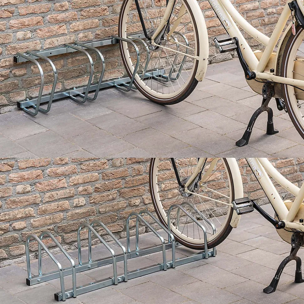 DUNLOP Support Vélo Râtelier Range Vélo - Sol ou Mural 4 Vélos, Support Garage Compact & Robuste, Montage Facile