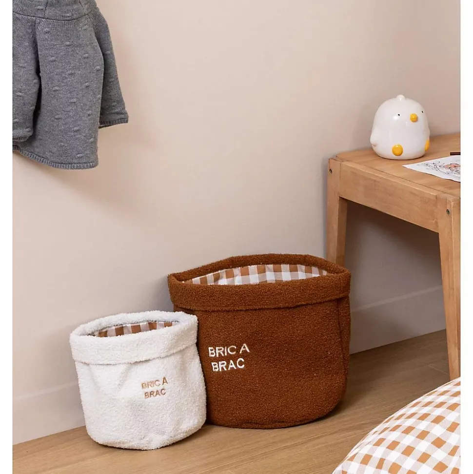 Duo de paniers de rangement en bouclette
