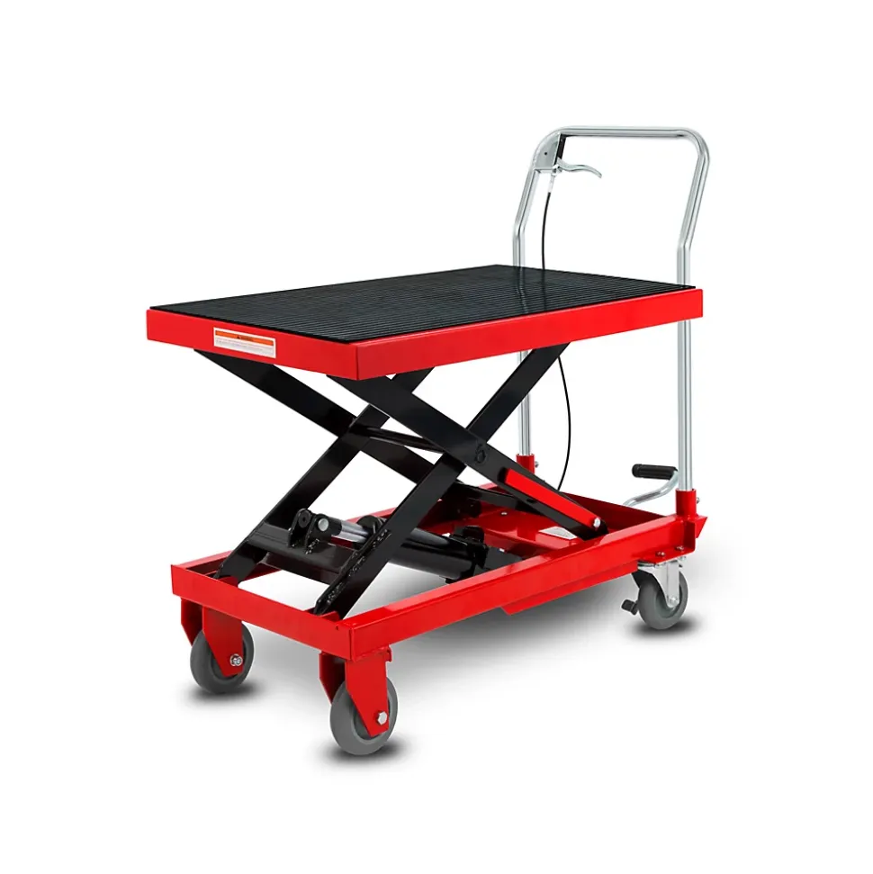 EBERTH Chariot Élévateur à Ciseaux Table Élévatrice Capacité de 150kg, Table 708x450mm, Hauteur de Levage 225-700mm