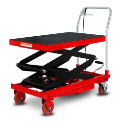 EBERTH Chariot Élévateur à Double Ciseaux Capacité de 300kg, Table 820x520mm, Hauteur de Levage 270-800mm
