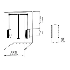 Elévateur de penderie escamotable en acier - boîtier argent - largeur dressing 690-920 mm
