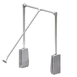 Elévateur de penderie escamotable en acier - boîtier argent - largeur dressing 690-920 mm