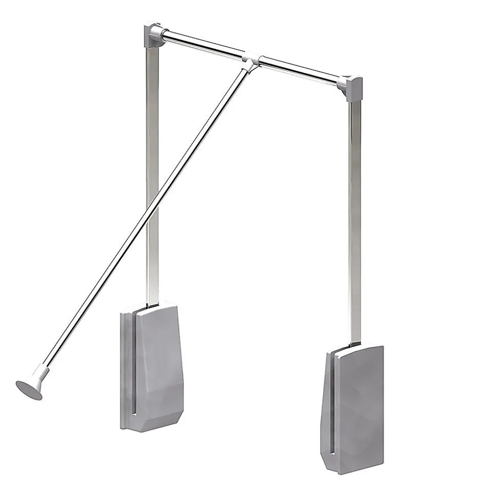 Elévateur de penderie escamotable en acier - boîtier argent - largeur dressing 690-920 mm