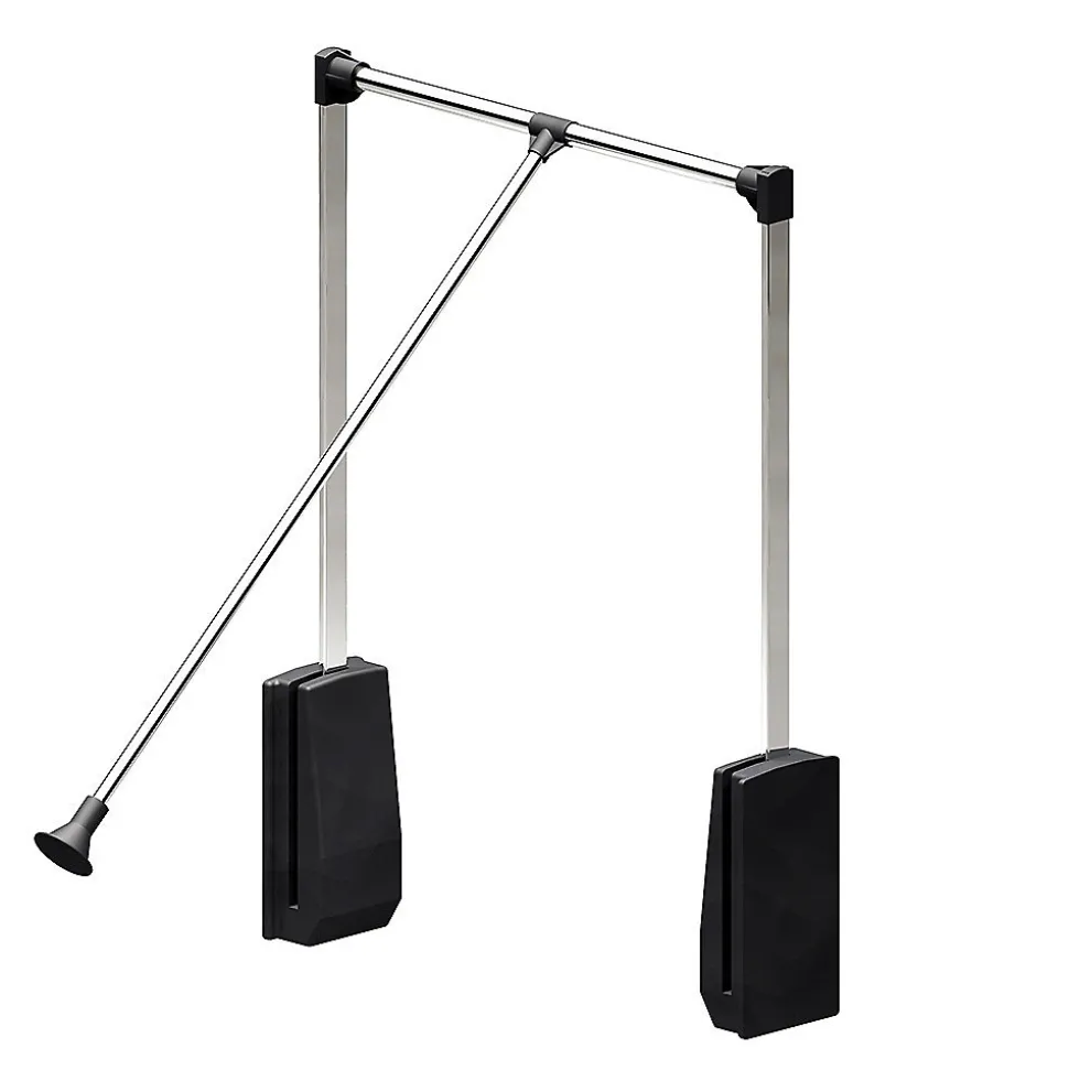 Elévateur de penderie escamotable en acier - boîtier noir - largeur dressing 540-690 mm