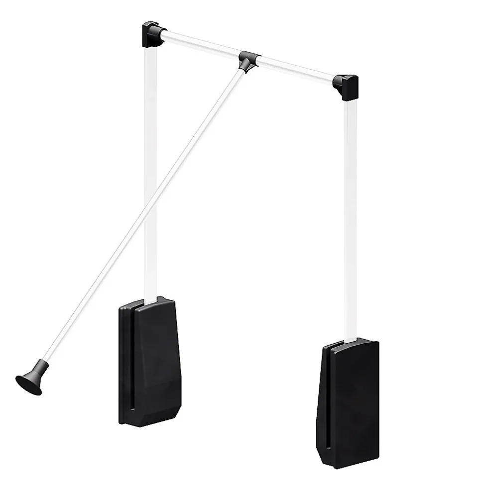 Elévateur de penderie escamotable en aluminium - boîtier noir - largeur dressing 540-690 mm