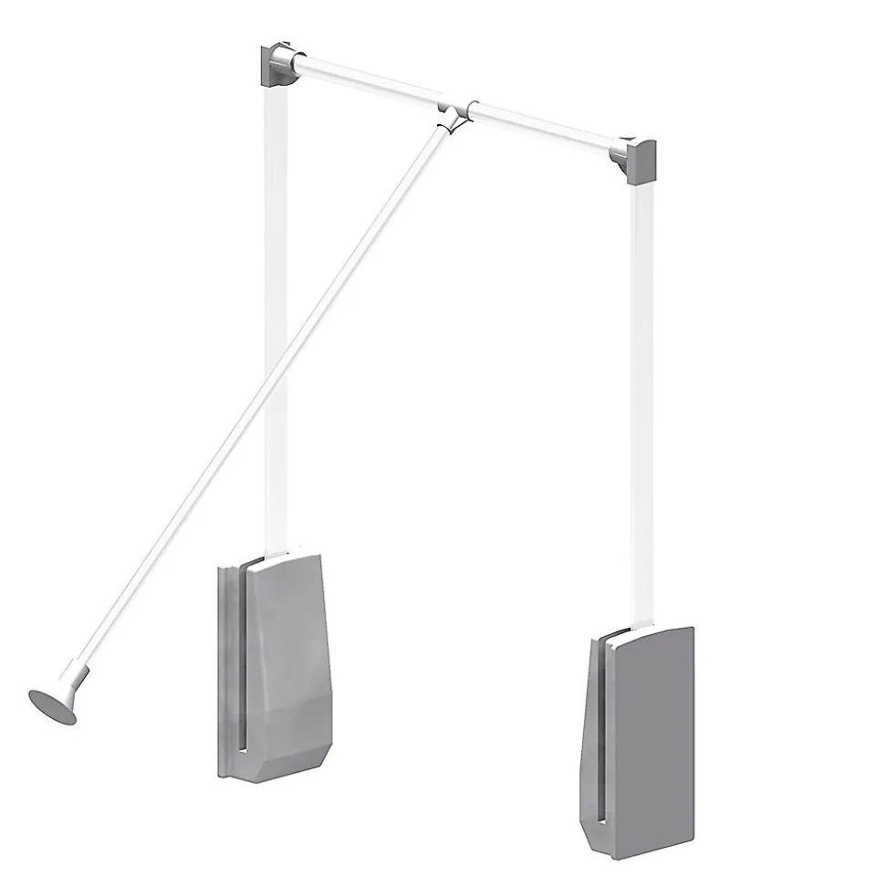 Elévateur de penderie escamotable en aluminium - boîtier argent - largeur dressing 690-920 mm