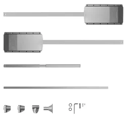 Elévateur de penderie escamotable en aluminium - boîtier argent - largeur dressing 920-1240 mm