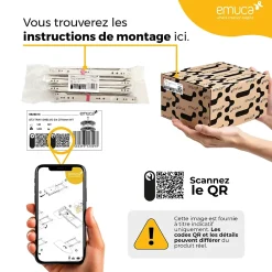 Emuca Jeu de d'inserts latéraux pour cintre Sling, Plastique, Blanc