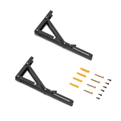 Emuca Jeu de Supports de pliage, longueur 303mm, Acier, Peint en noir