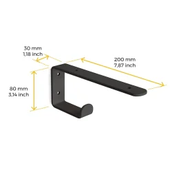 Emuca Jeu de supports pour étagères en bois Shelf avec cintre intégré, Acier, Peint en noir