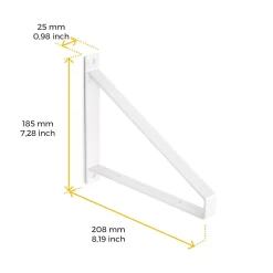 Emuca Jeu de supports pour étagères en bois Shelf avec forme triangulaire, Acier, Peint en blanc