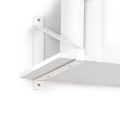 Emuca Jeu de supports pour étagères en bois Shelf avec forme triangulaire, Acier, Peint en blanc
