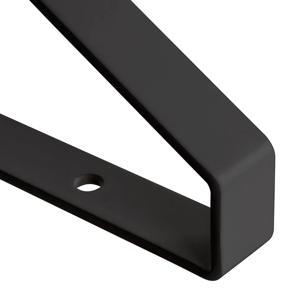 Emuca Jeu de supports pour étagères en bois Shelf avec forme triangulaire, Acier, Peint en noir
